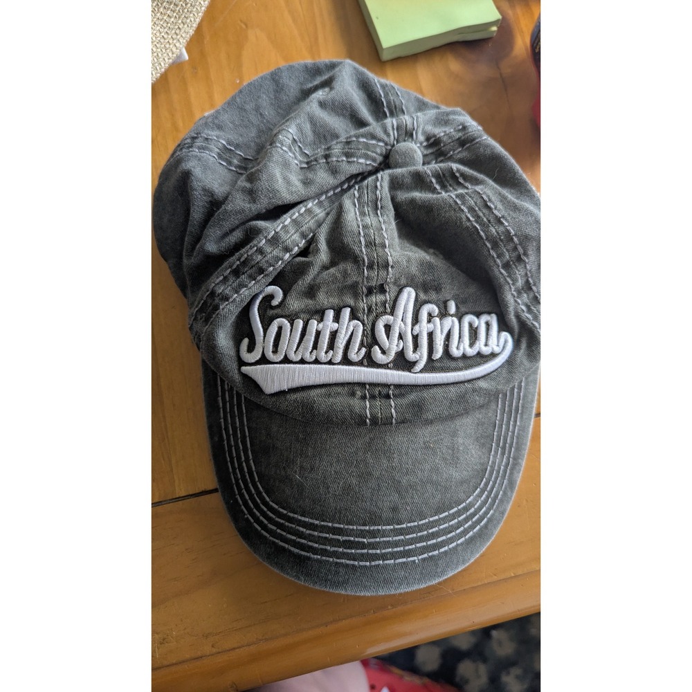 South Africa Baseball Cap Hat Olive
Green/Grey Embroidered